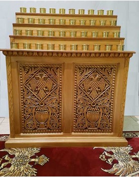 Wood carved stand for votive candles 0706902